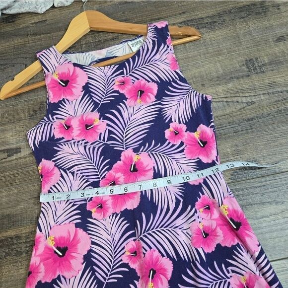 Victoria's Secret Pink Floral Palm Leaf Open Back A-Line Mini Skater Dress small - Picture 5 of 9